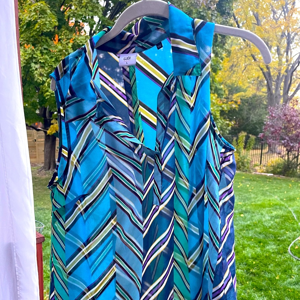 CAbi 3780 Ascot Top Large - Striped Necktie